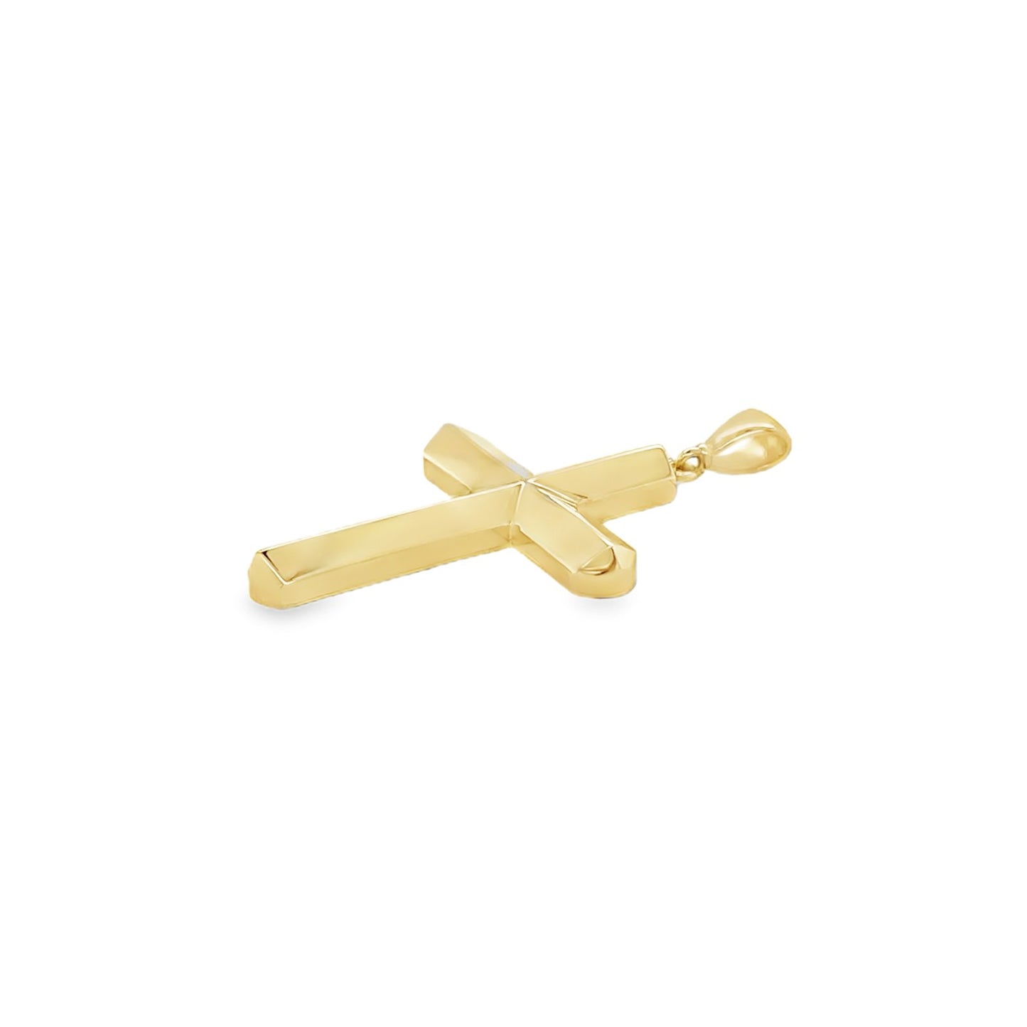 Jai's 14K Yellow Gold Faceted Cross Pendant