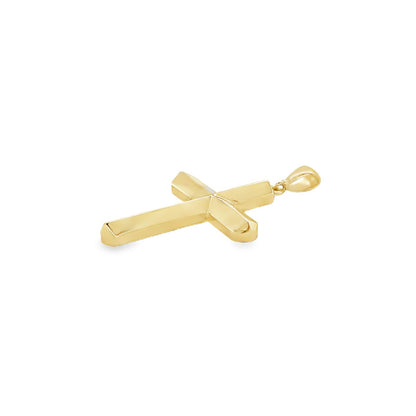 Jai's 14K Yellow Gold Faceted Cross Pendant