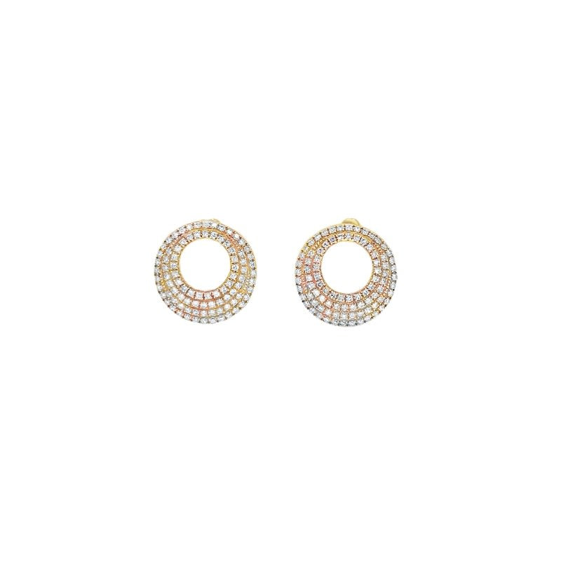 Jai's 14K Yellow Gold Circling Diamond Studs