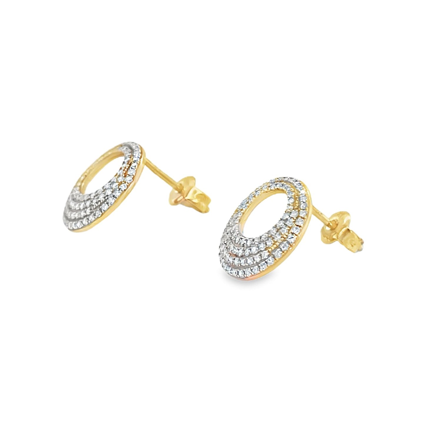 Jai's 14K Yellow Gold Circling Diamond Studs