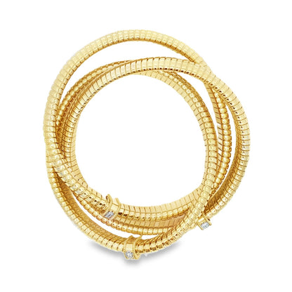 Jai's 18K Yellow Gold Tri-strand Diamond Flex Bracelet