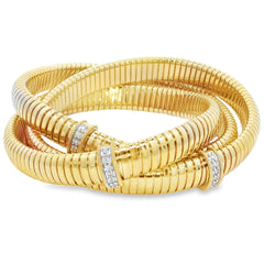 Jai's 18K Yellow Gold Tri-strand Diamond Flex Bracelet