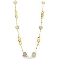 Jai's 18K Yellow Gold Quartz Link Necklace