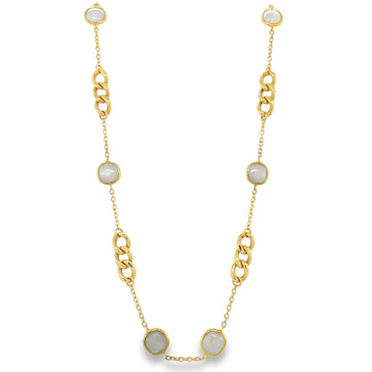 Jai's 18K Yellow Gold Quartz Link Necklace