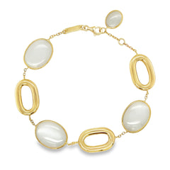 Jai's 18K Yellow Gold Quartz & Paperclip Charm Bracelet - 8"