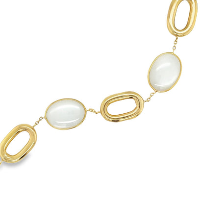 Jai's 18K Yellow Gold Quartz & Paperclip Charm Bracelet - 8"