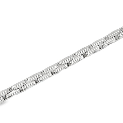 Jai's 18K White Gold Elongated Box Chain Bracelet - 7.5"