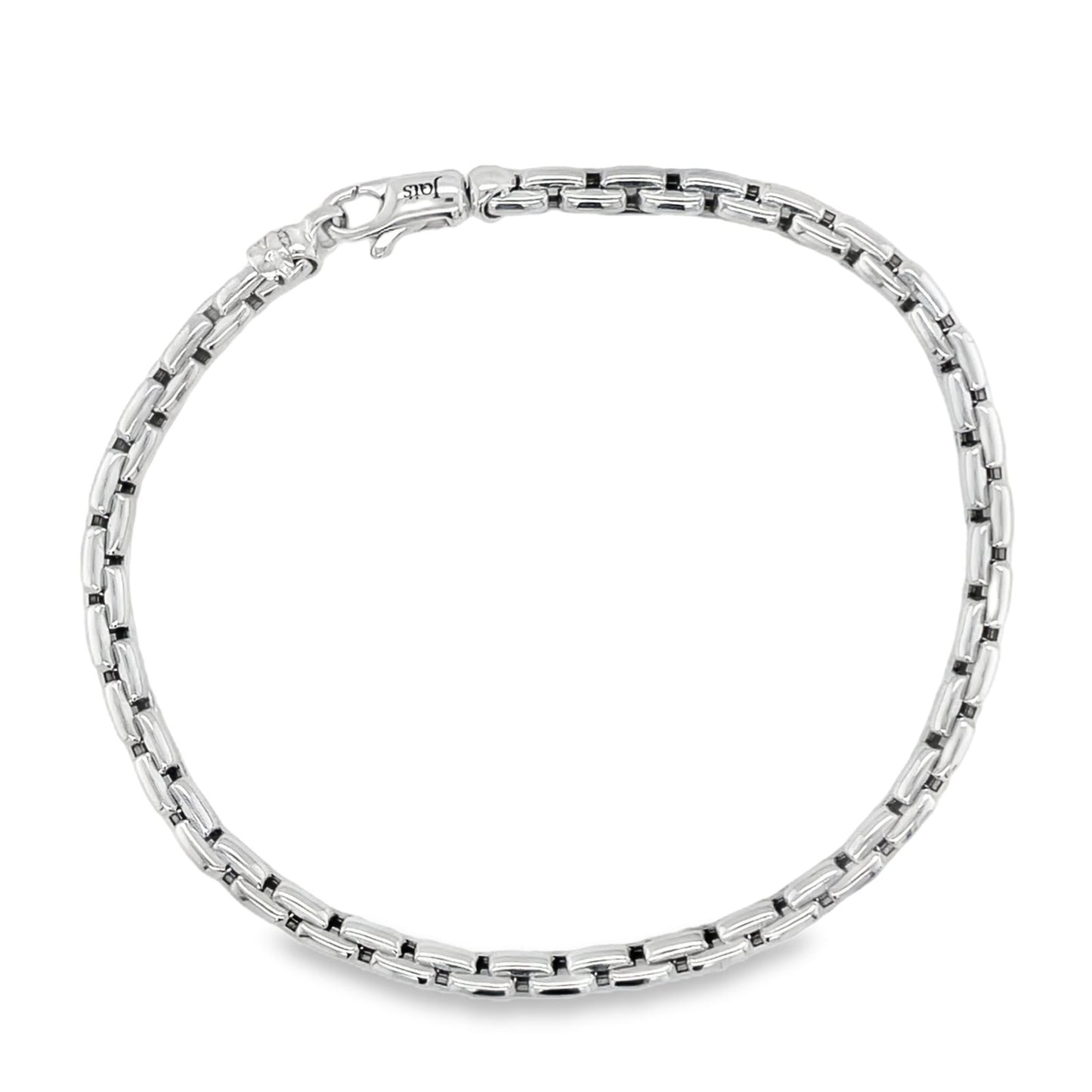 Jai's 18K White Gold Elongated Box Chain Bracelet - 7.5"