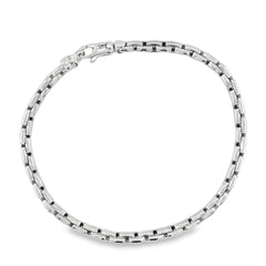 Jai's 18K White Gold Elongated Box Chain Bracelet - 7.5"