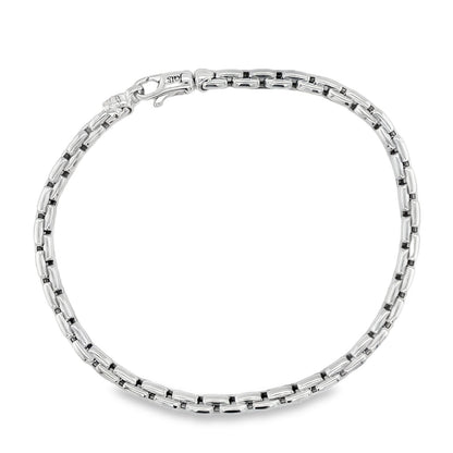 Jai's 18K White Gold Elongated Box Chain Bracelet - 7.5"