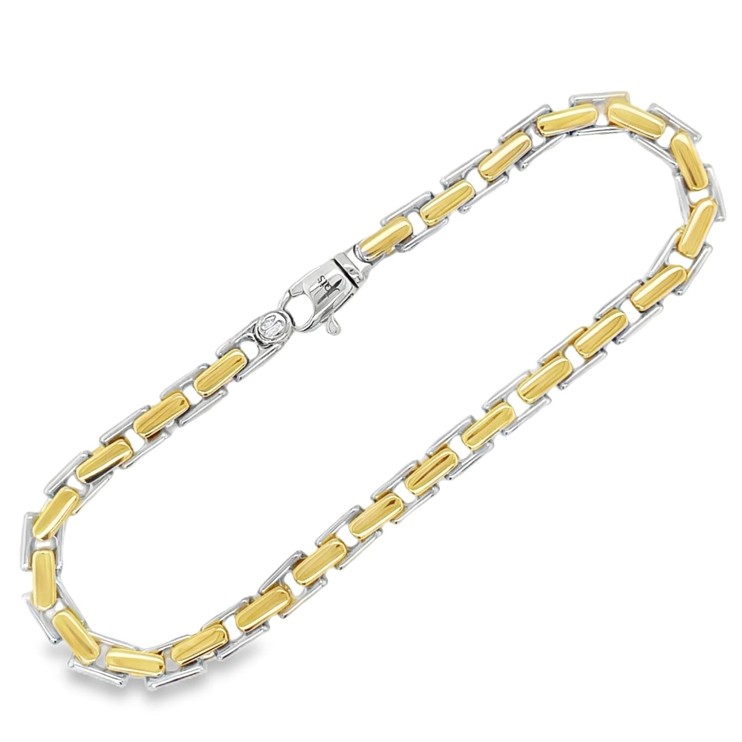 Jai's 18K Two-tone Elongated Box Chain Bracelet - 8"