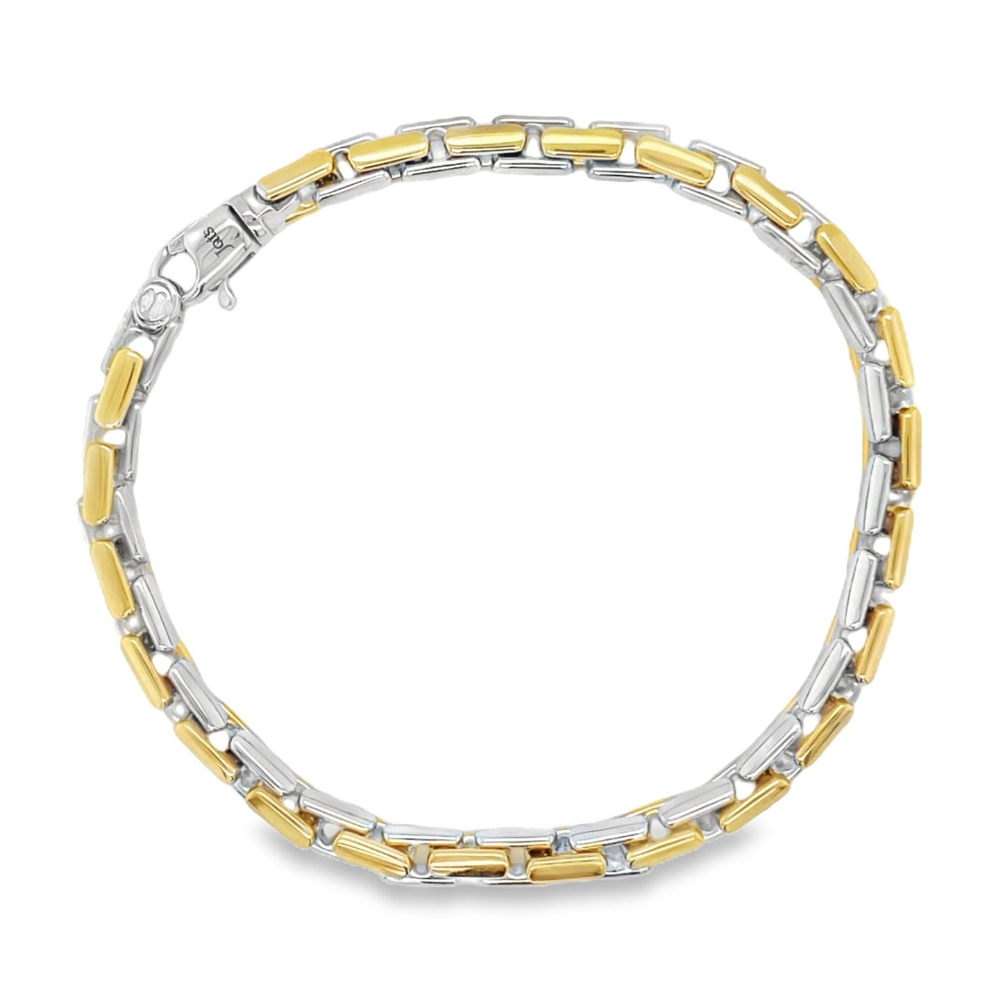 Jai's 18K Two-tone Elongated Box Chain Bracelet - 8"
