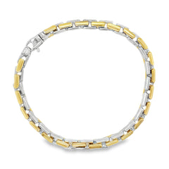 Jai's 18K Two-tone Elongated Box Chain Bracelet - 8"