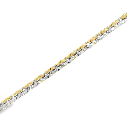 Jai's 18K Two-tone Faceted Chain Bracelet - 8"