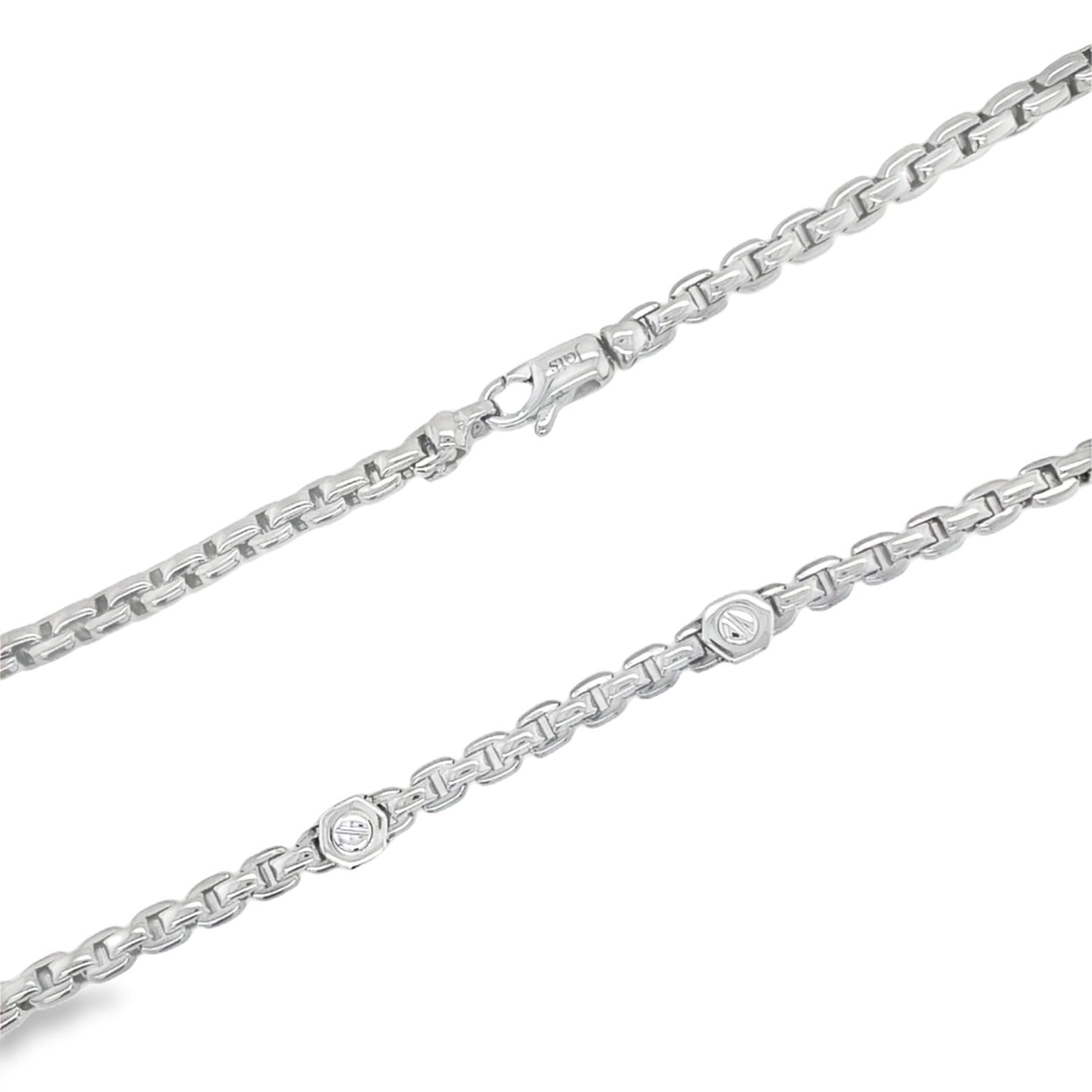 Jai's 18K White Gold Rounded Box Chain - 20"