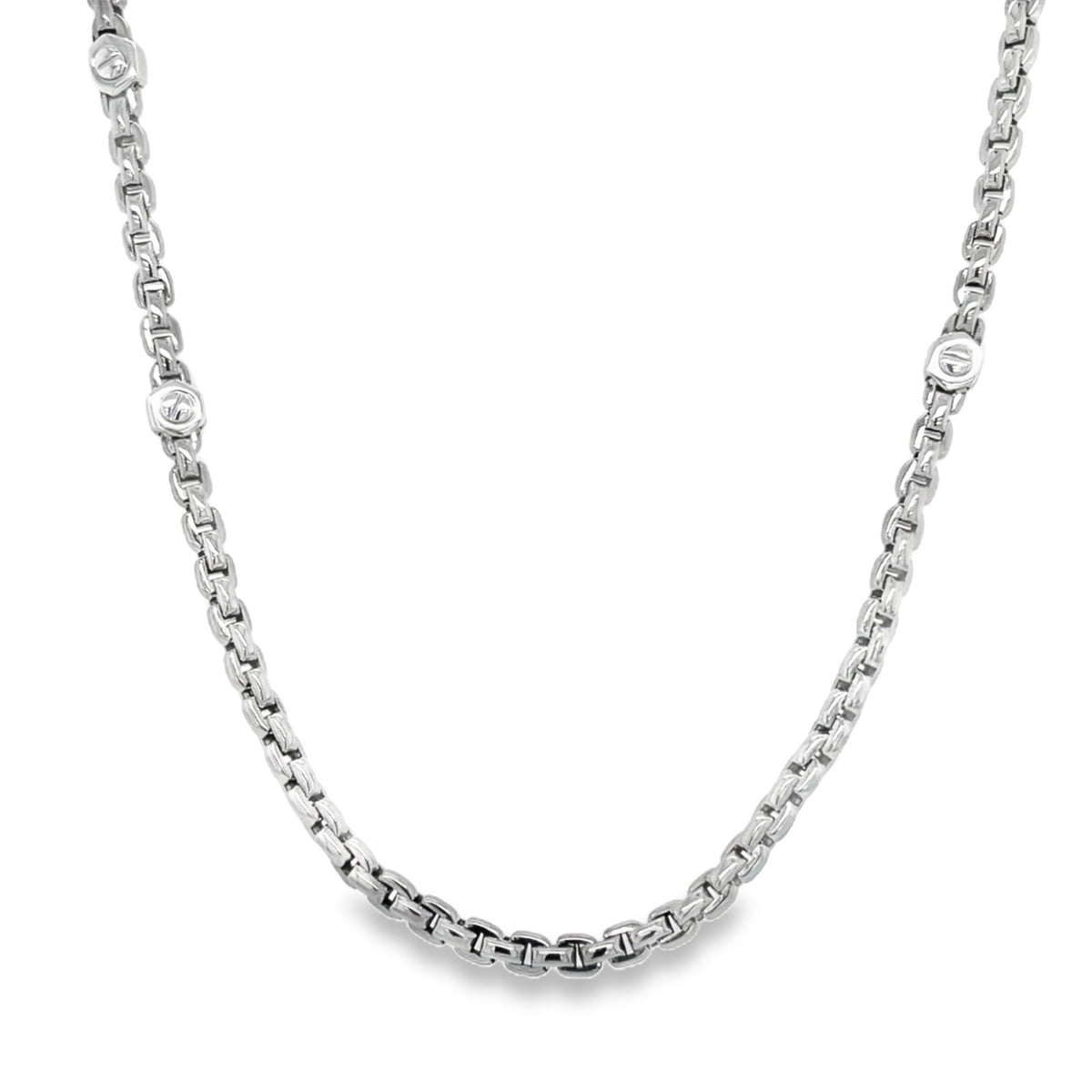 Jai's 18K White Gold Rounded Box Chain - 20"