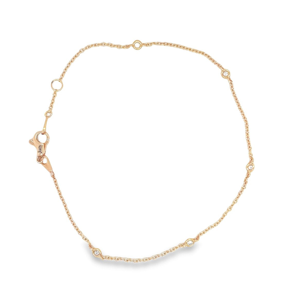 Jai's 18K Rose Gold Diamond Studded Chain Bracelet - 7.5"