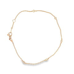 Jai's 18K Rose Gold Diamond Studded Chain Bracelet - 7.5"