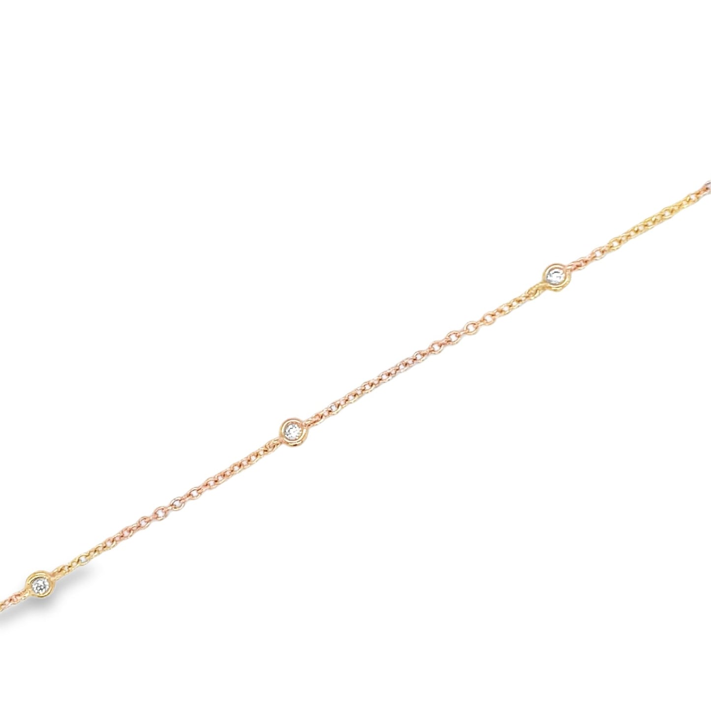 Jai's 18K Rose Gold Diamond Studded Chain Bracelet - 7.5"