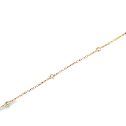 Jai's 18K Rose Gold Diamond Studded Chain Bracelet - 7.5"