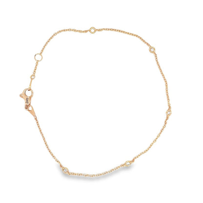 Jai's 18K Rose Gold Diamond Studded Chain Bracelet - 7.5"