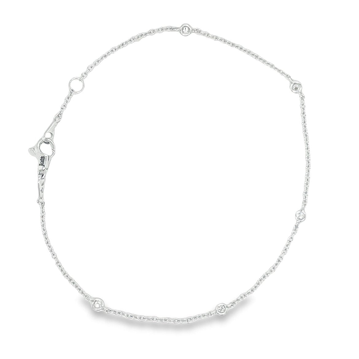 Jai's 18K White Gold Diamond Studded Chain Bracelet - 7.5"