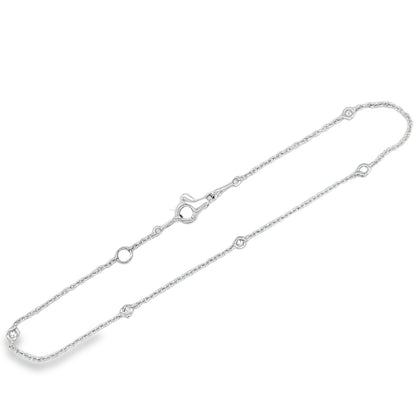 Jai's 18K White Gold Diamond Studded Chain Bracelet - 7.5"