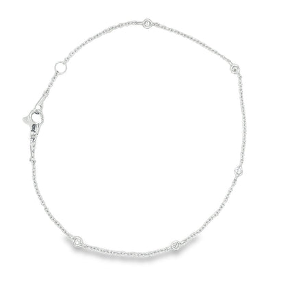 Jai's 18K White Gold Diamond Studded Chain Bracelet - 7.5"