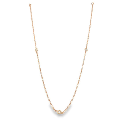 Jai's 18K Rose Gold Diamond Studded Necklace - 18"