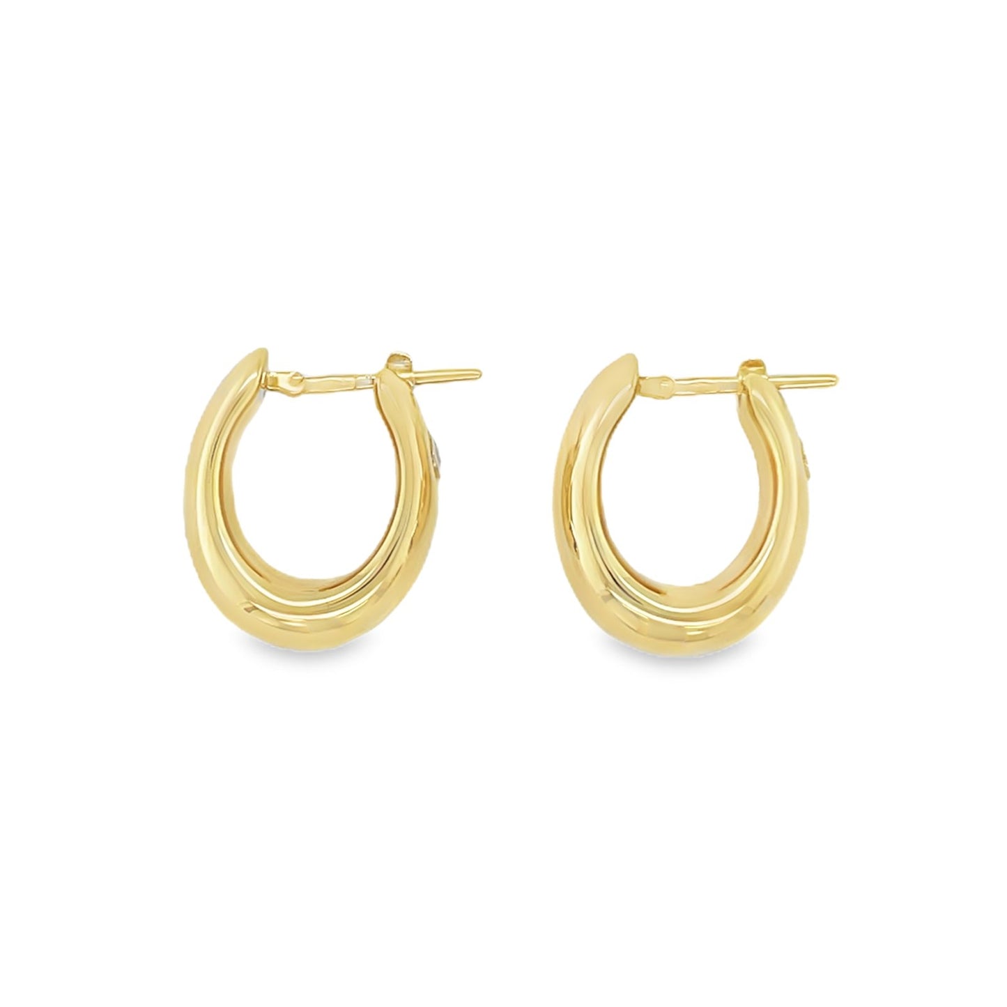Jai's 18K Yellow Gold Thick Oval Huggies