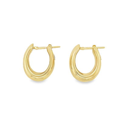 Jai's 18K Yellow Gold Thick Oval Huggies