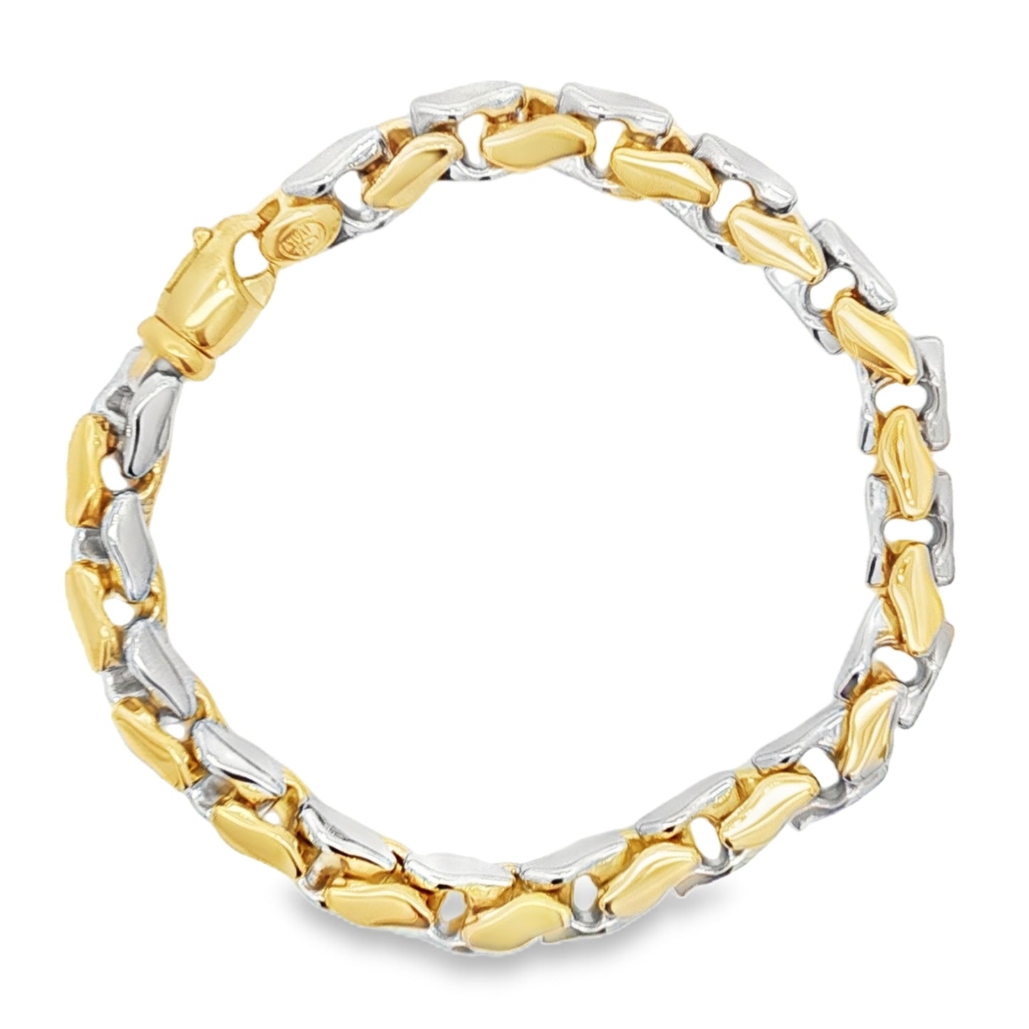 Jai's 18K Two-tone Thick Fluted Chain Bracelet