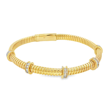 Jai's 18K Yellow Gold Five-station Diamond Flex Bracelet