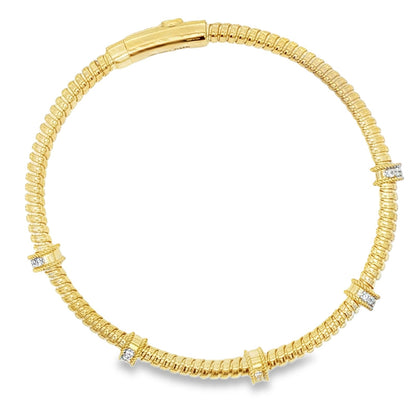 Jai's 18K Yellow Gold Five-station Diamond Flex Bracelet
