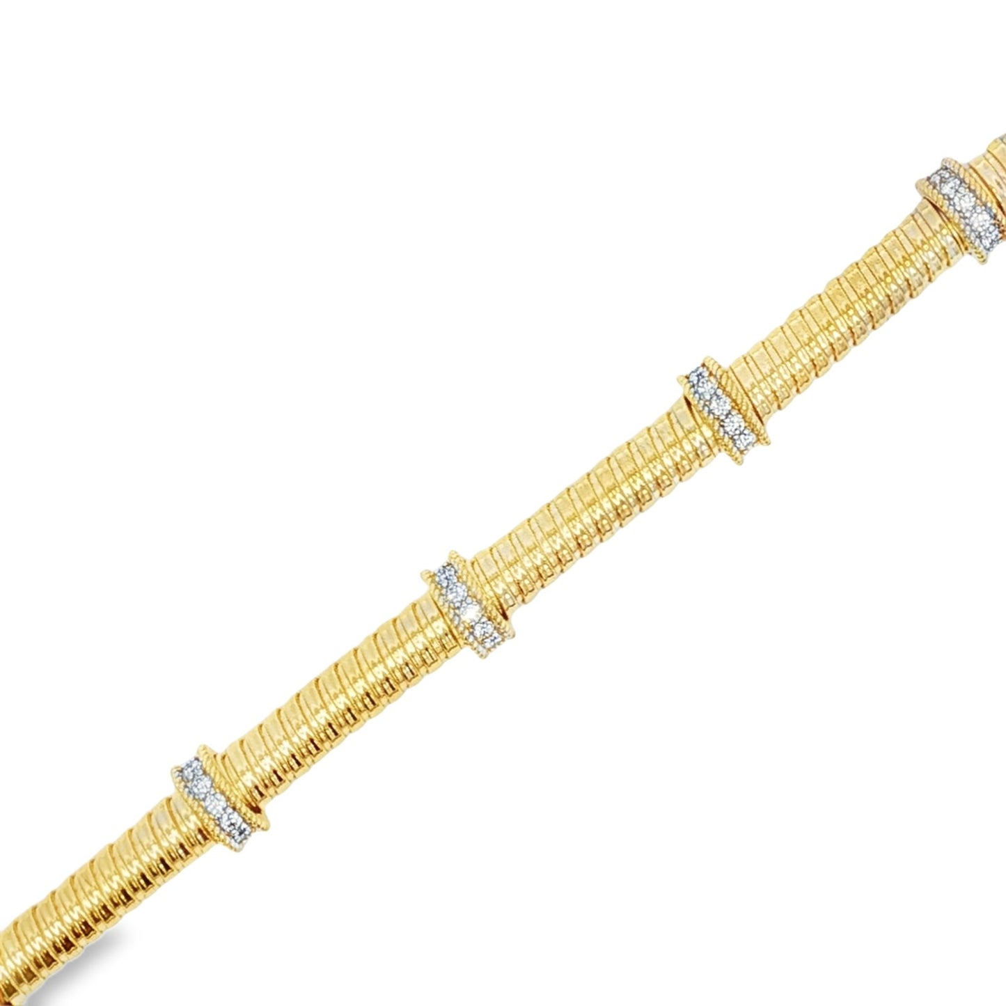 Jai's 18K Yellow Gold Five-station Diamond Flex Bracelet