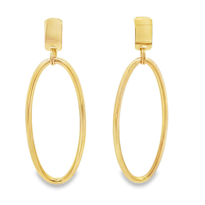 Jai's 18K Yellow Gold Oval Drop Earrings