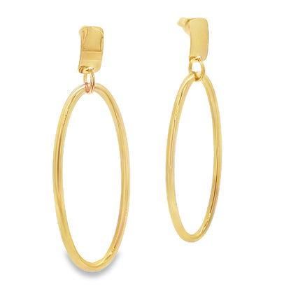 Jai's 18K Yellow Gold Oval Drop Earrings