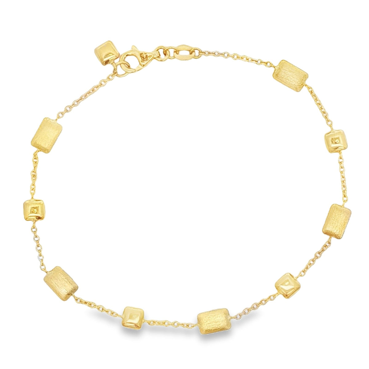 Jai's 18K Yellow Gold Square Satin Bead Bracelet