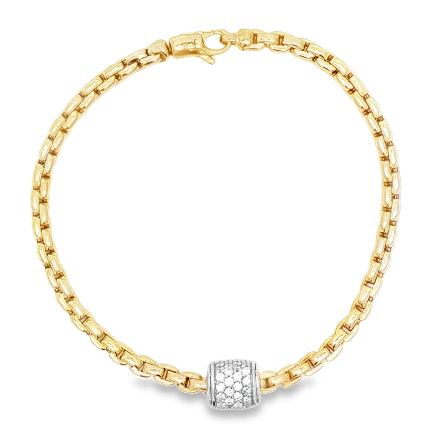 Jai's 18K Two-tone Diamond Charm & Box Chain Bracelet