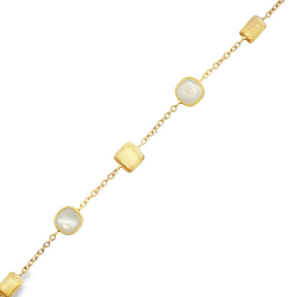 Jai's 18K Yellow Gold Moonstone & Satin Bead Bracelet