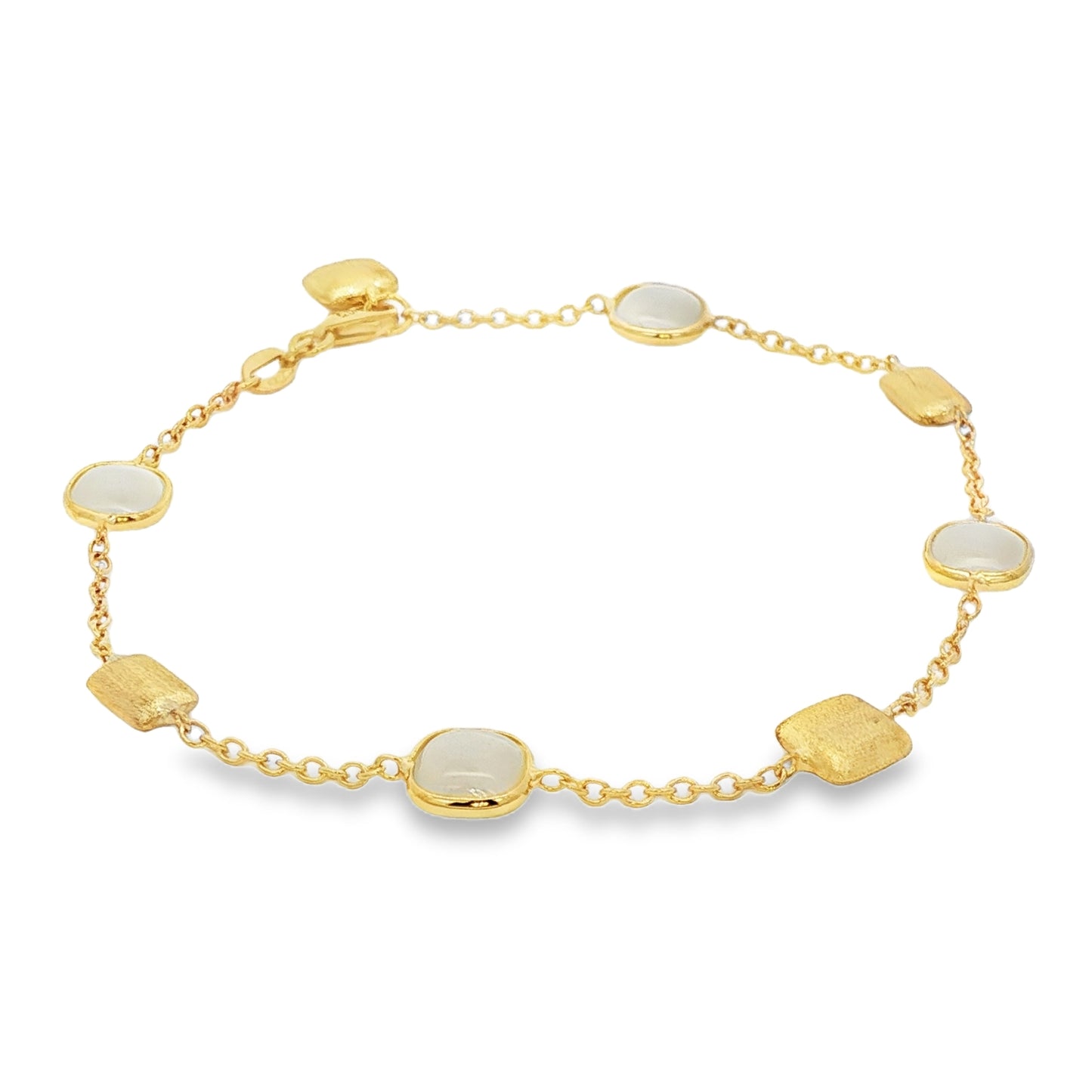Jai's 18K Yellow Gold Moonstone & Satin Bead Bracelet