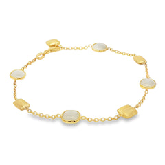 Jai's 18K Yellow Gold Moonstone & Satin Bead Bracelet