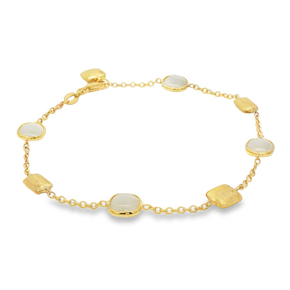 Jai's 18K Yellow Gold Moonstone & Satin Bead Bracelet