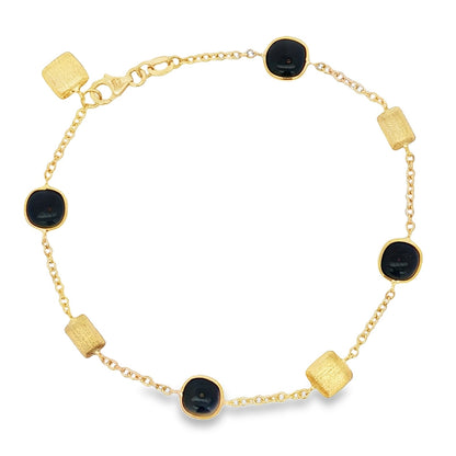 Jai's 18K Yellow Gold Sapphire & Satin Bead Bracelet