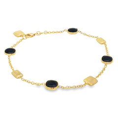Jai's 18K Yellow Gold Sapphire & Satin Bead Bracelet