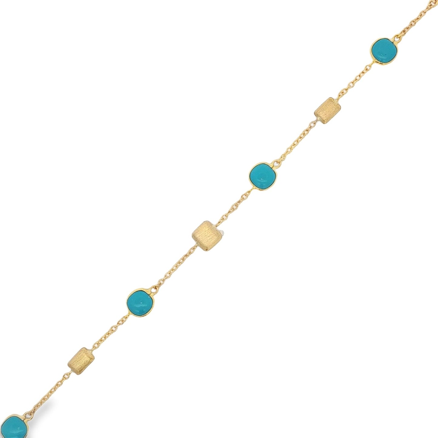 Jai's 18K Yellow Gold Turquoise & Satin Bead Bracelet