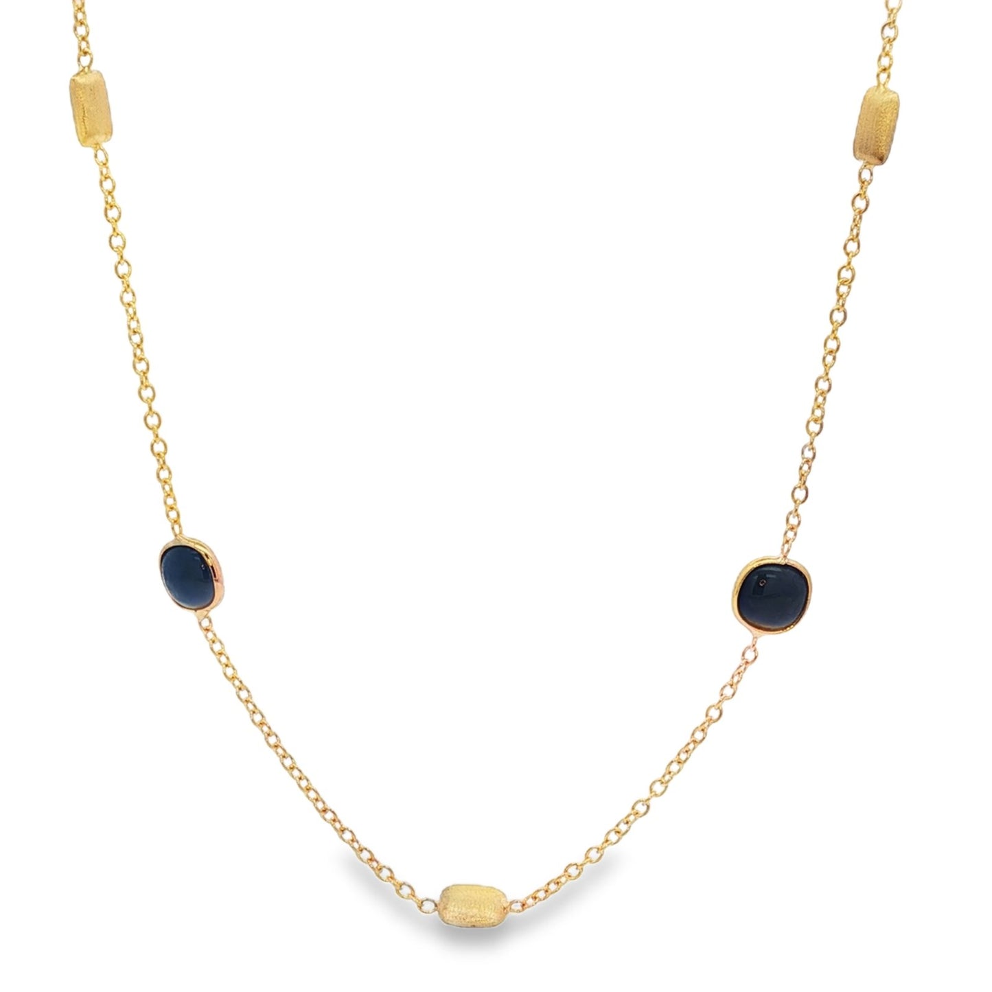 Jai's 18K Yellow Gold Sapphire & Satin Bead Necklace