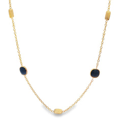 Jai's 18K Yellow Gold Sapphire & Satin Bead Necklace