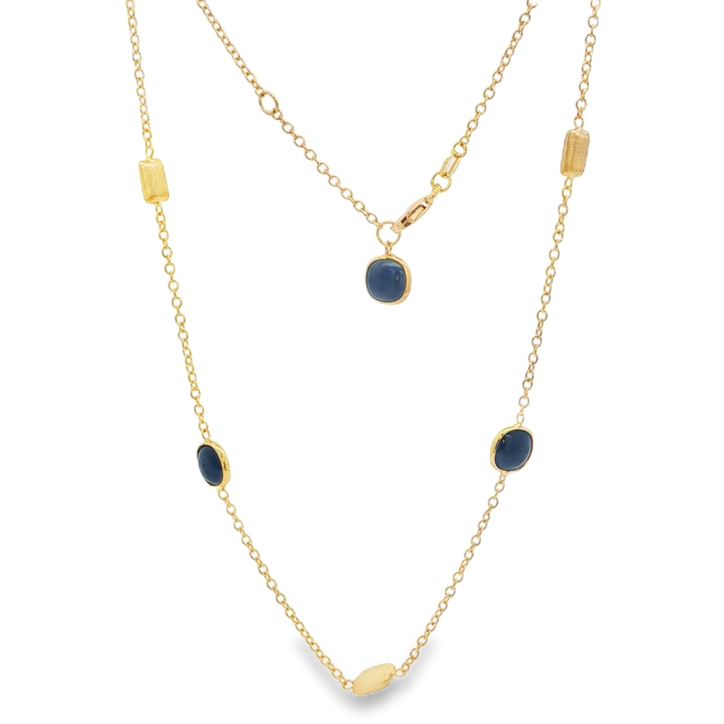 Jai's 18K Yellow Gold Sapphire & Satin Bead Necklace