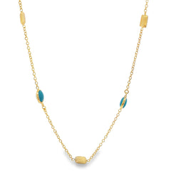 Jai's 18K Yellow Gold Turquoise & Satin Bead Necklace